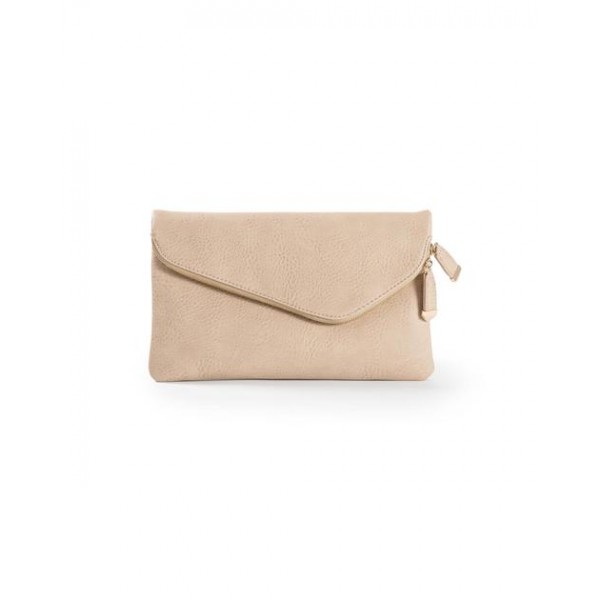 Stella Crossbody Envelope Zip Clutch - Natural