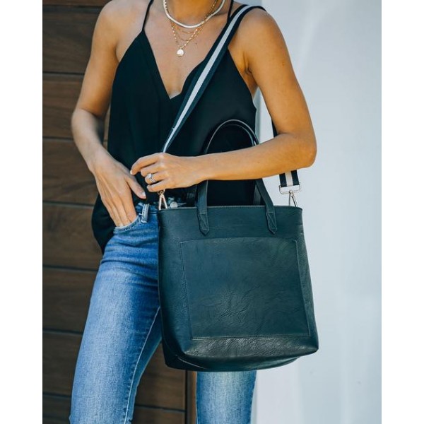 Pressed For Time Faux Leather Tote Bag